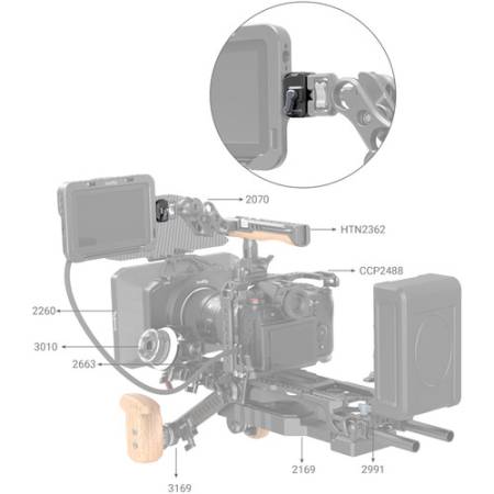 SmallRig 3513C - uniwersalna mini szybkozłączka z płytką, baza i płytka, Drop-In HawkLock - przykład użycia